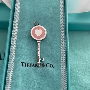 Tiffany &‎ Co. Pink enamel Heart Key Pendant